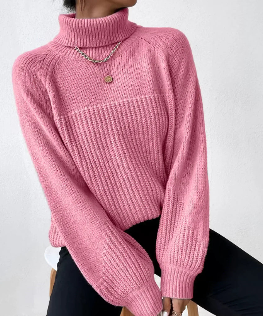 Blaire - Warm knitted turtleneck sweater for women